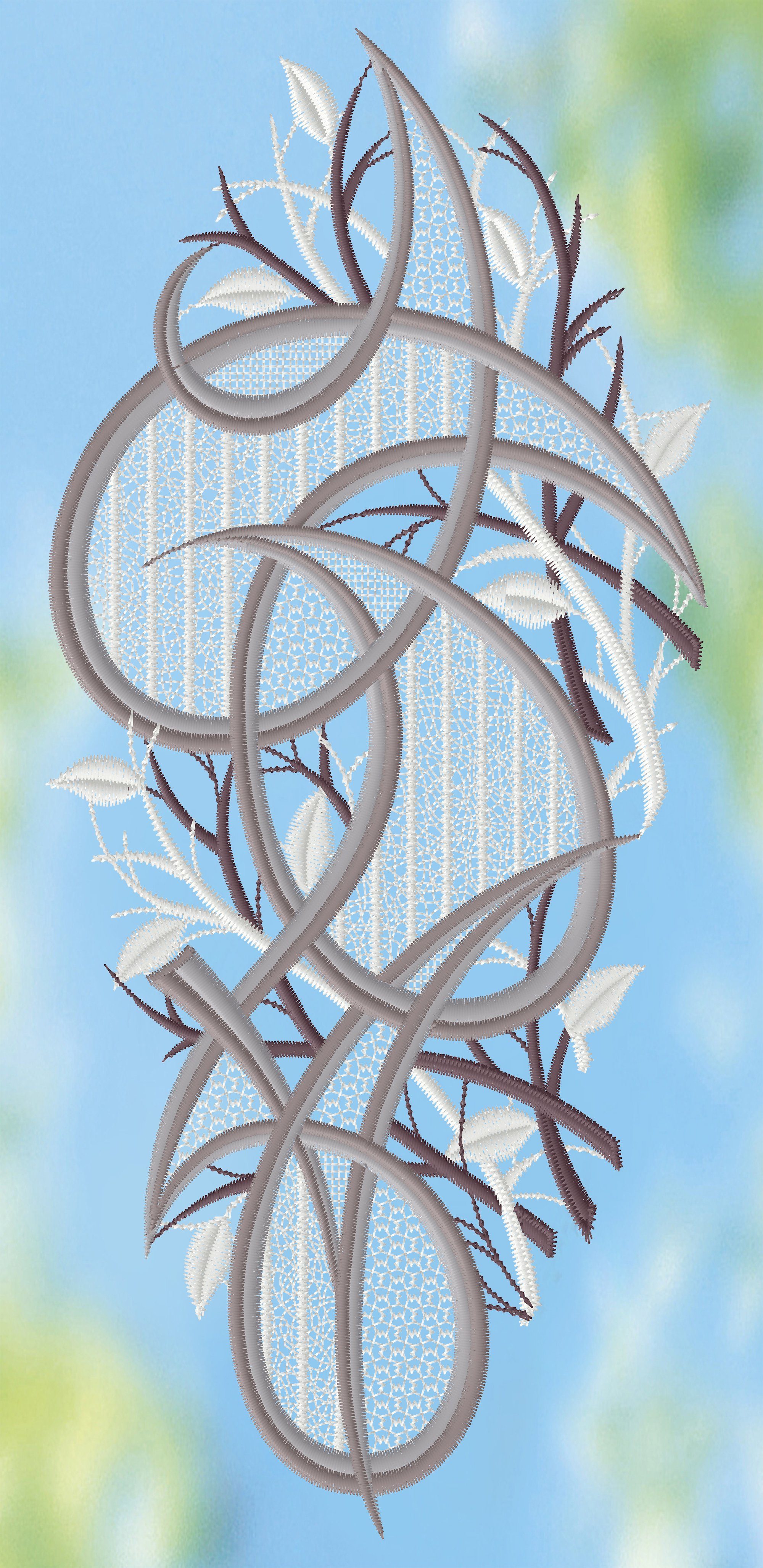 Plauener Spitze® Fensterbild modernes Ornament, HxB günstig online kaufen