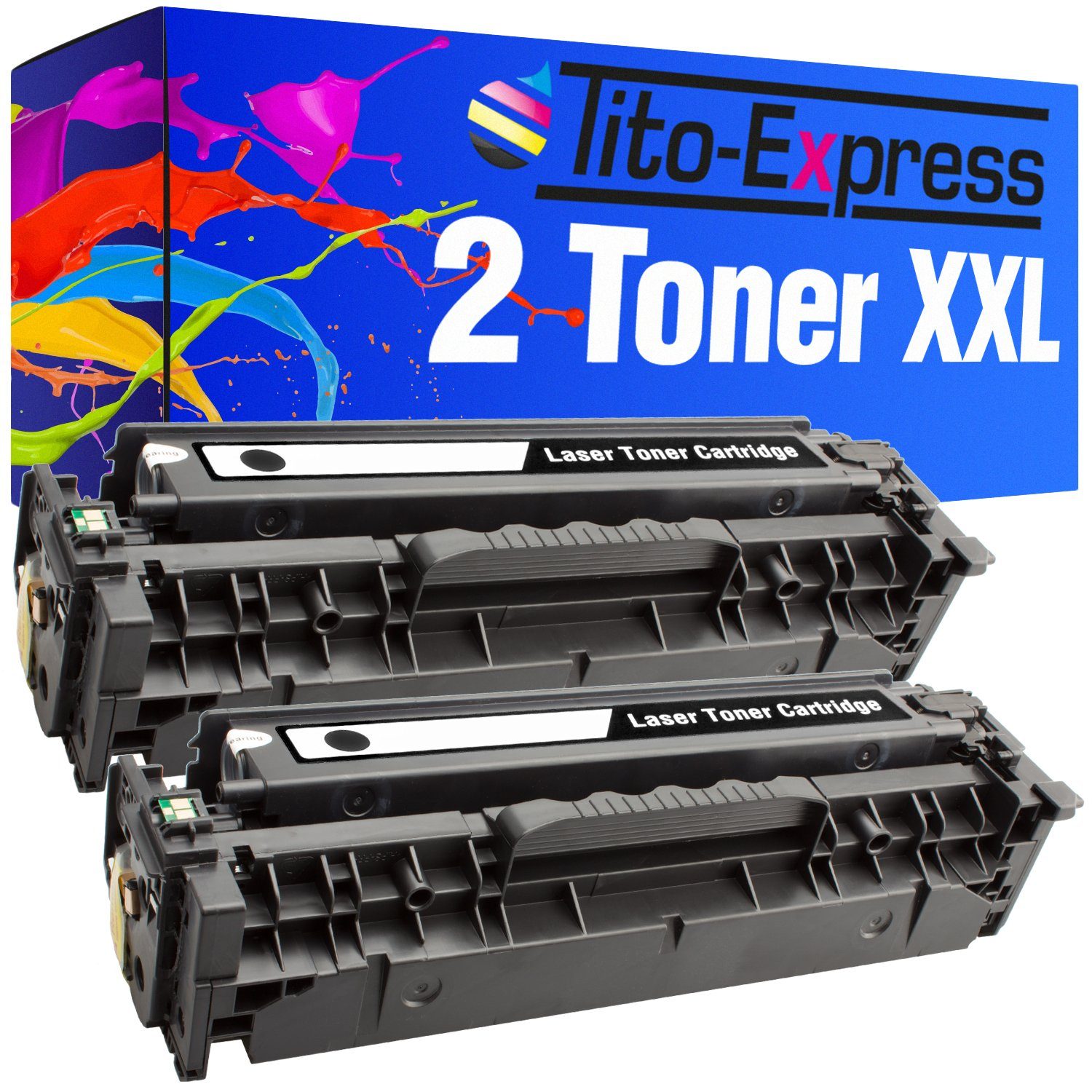 Tito-Express Tonerpatrone 2er Set ersetzt HP CF380X CF 380 X HPCF380X HP312X, (Doppelpack, 2x Black), für HP Color LaserJet Pro MFP M-476nw M-476dn M-476dw