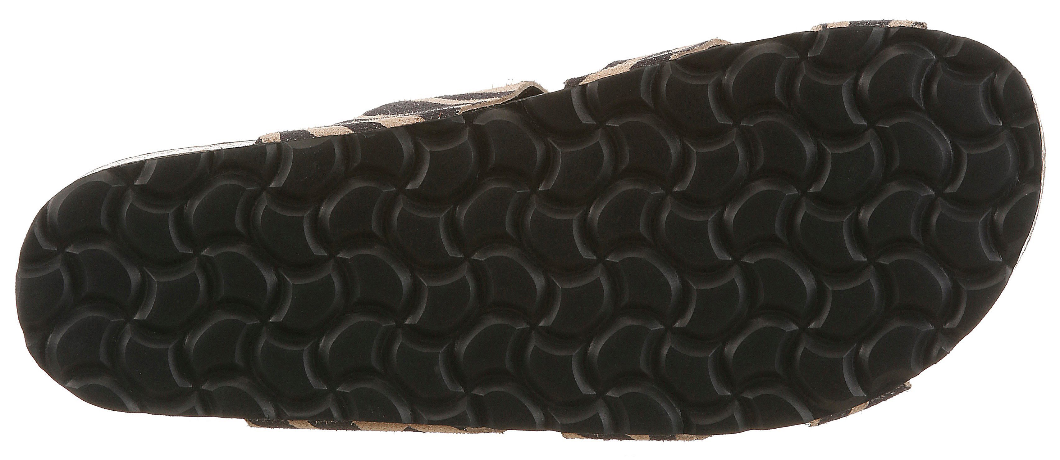 VERBENAS RUBI ZEBRA Pantolette Sommerschuh, Strandschuh, Hausschuh mit verstellbarer Schnalle