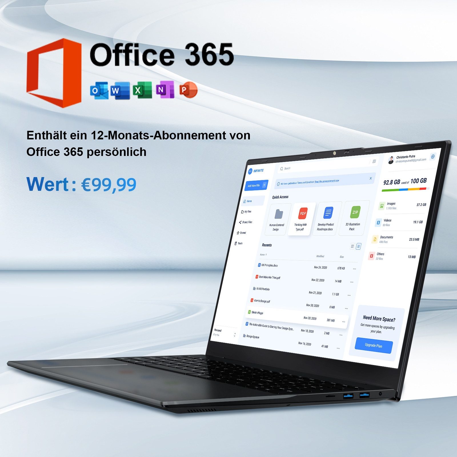 MENGHU 17,6” Laptop Intel Alder Lake N95 3,4GHz WiFi 6 16GB RAM 640GB SSD Notebook (Windows 11, Alder Lake N95, 16 GB, 16 GB HDD, 640 GB SSD, Intel UHD Graphics)