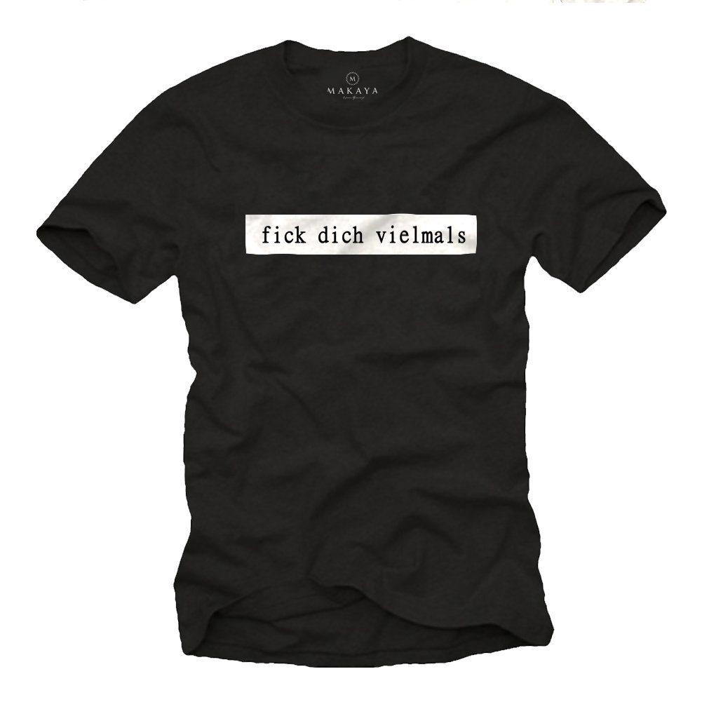 MAKAYA Print-Shirt Herren Lustige Witzige Freche Sprüche für Jungen Männer Jungs Teenager mit Druck, aus Baumwolle