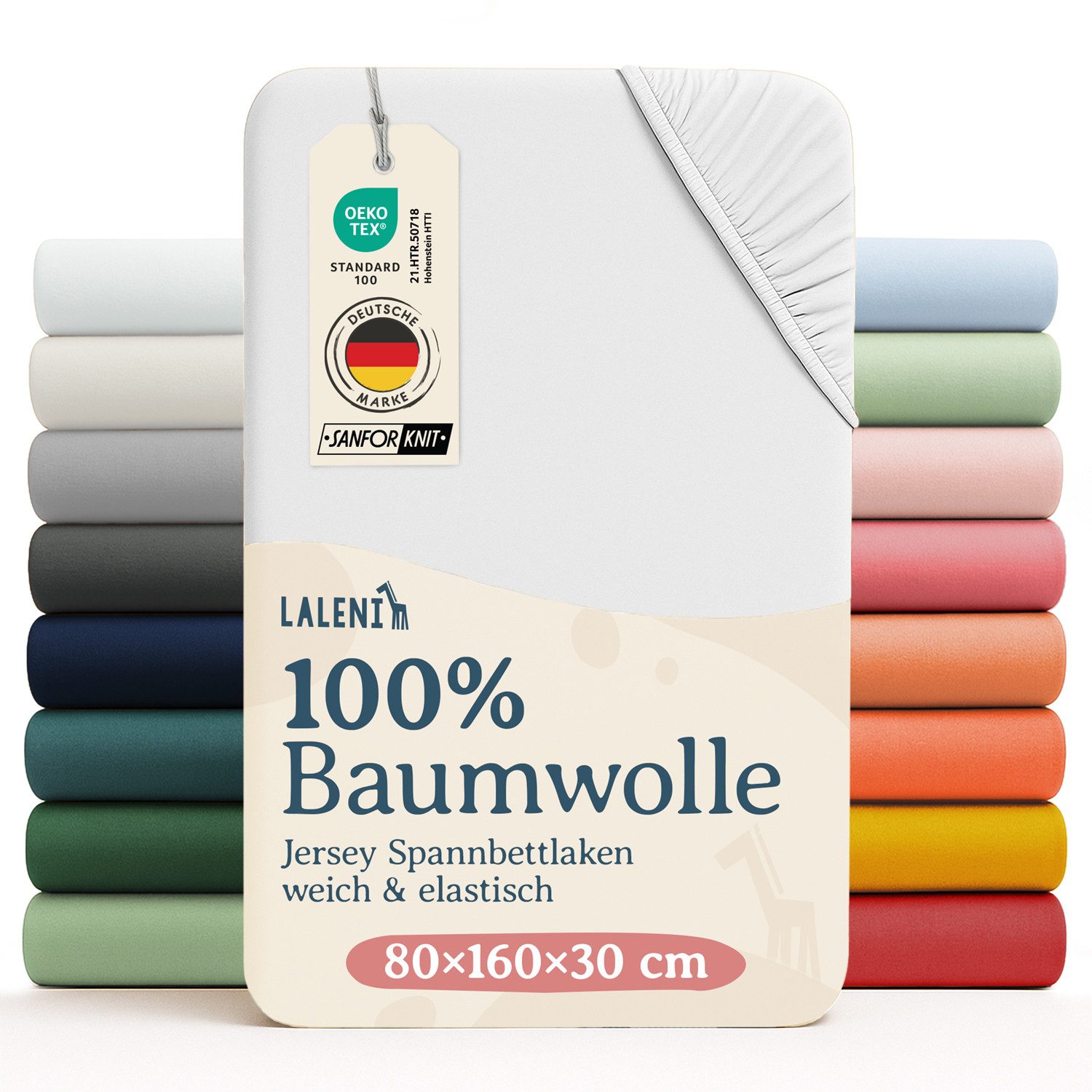 Laleni Spannbettlaken Jersey Spannbettlaken, für Baby Beistellbett & Stubenwagen, Gummizug: Rundumgummizug, (1 Stück), 100% Baumwolle