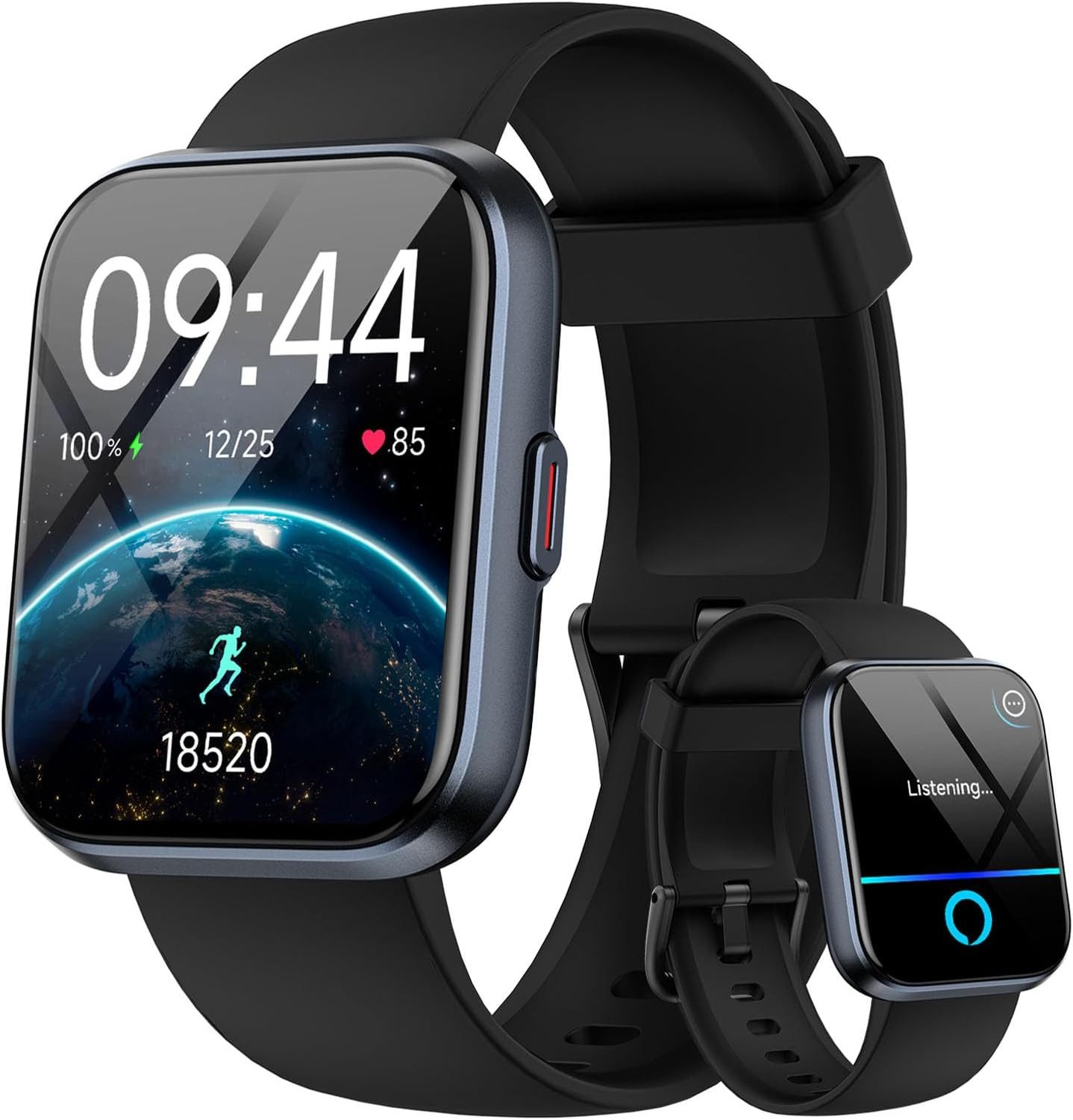 Fitpolo Smartwatch (4,5 cm, android ios), SMARTWATCH MIT TELEFONFUNKTION ALEXA GESUNDHEITS- UND SPORTTRACKING