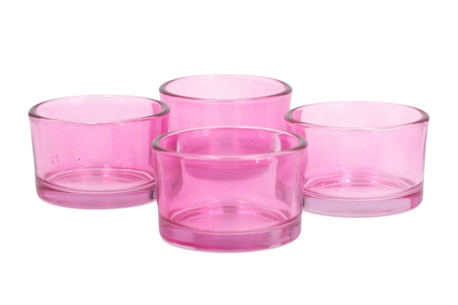 Creativery Teelichthalter, Teelichtgläser klein 51x33mm rosa 4er Set