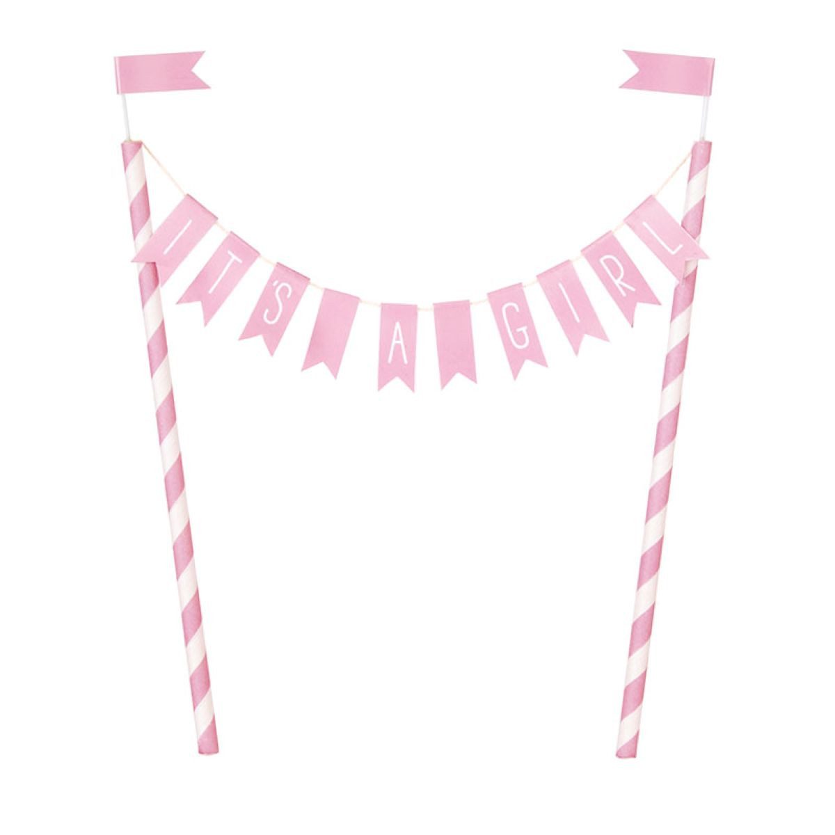 Unique Industries Inc. Tortenstecker Tortendeko Banner It's a Girl Pink Babyparty Dekor