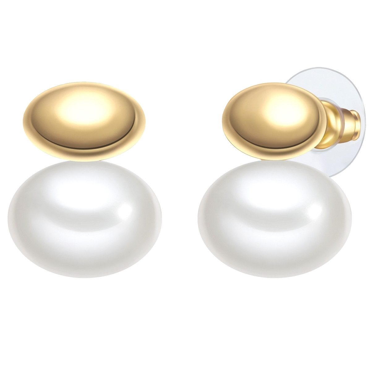 Yokoamii Paar Ohrstecker gelbgold, mit Perle (synth)