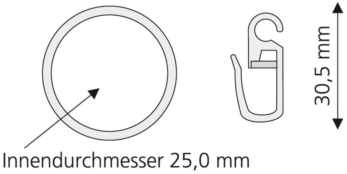 Liedeco Gardinenring, Gardinenstangen, (Set, 8-St., mit günstig online kaufen