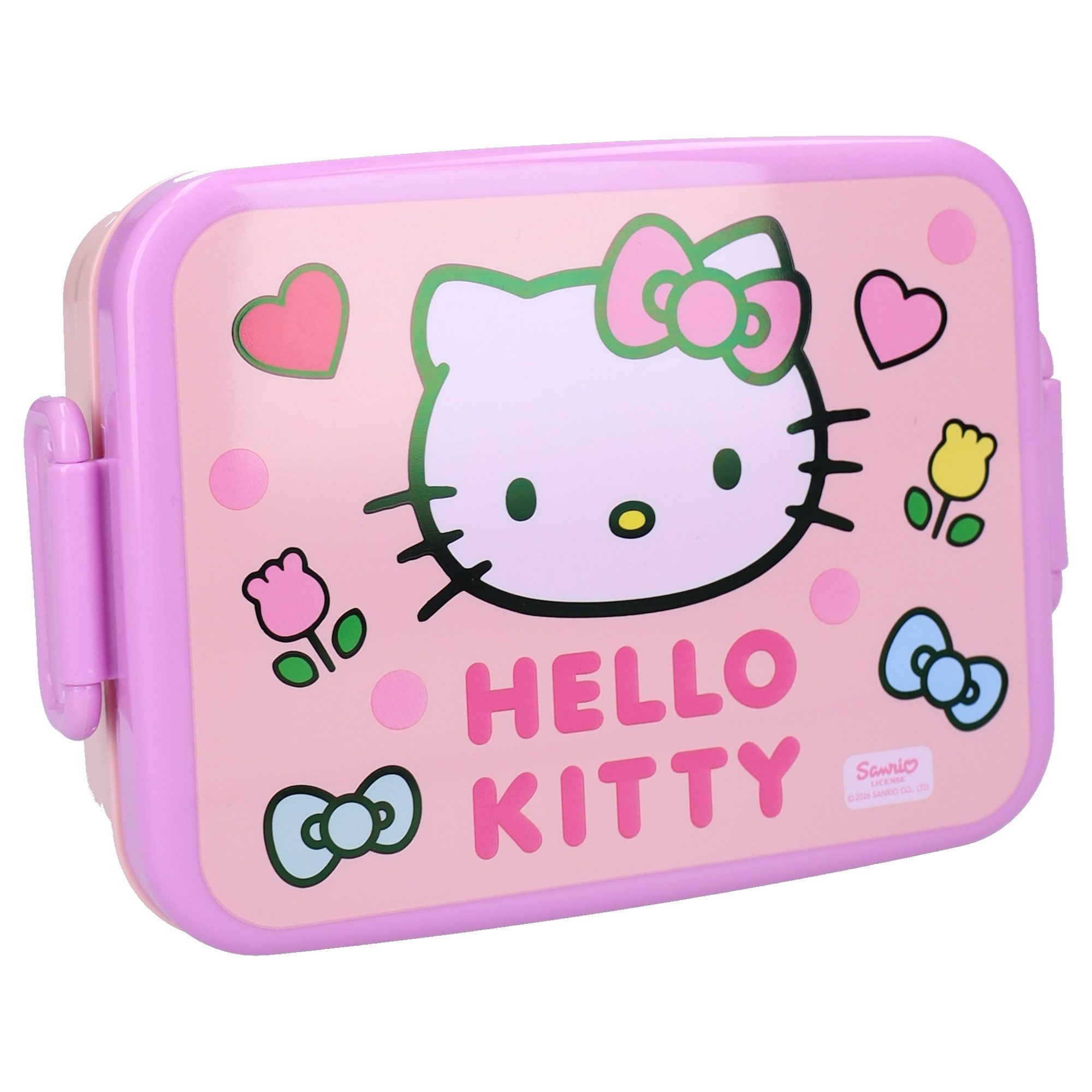 Hello Kitty Lunchbox Brotdose Kinder Lunchbox Vesperdose Pausenbox mit Verschluss, (Packung)