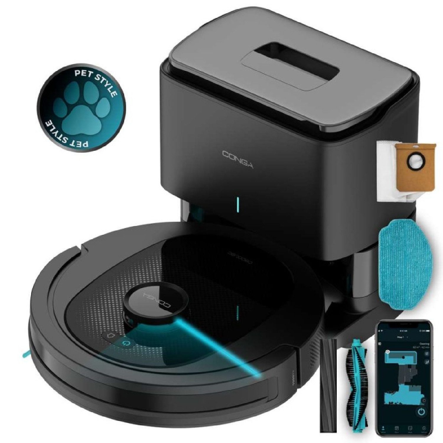 Cecotec Nass-Trocken-Saugroboter Conga 8490 Ultimate Ultra Power Home