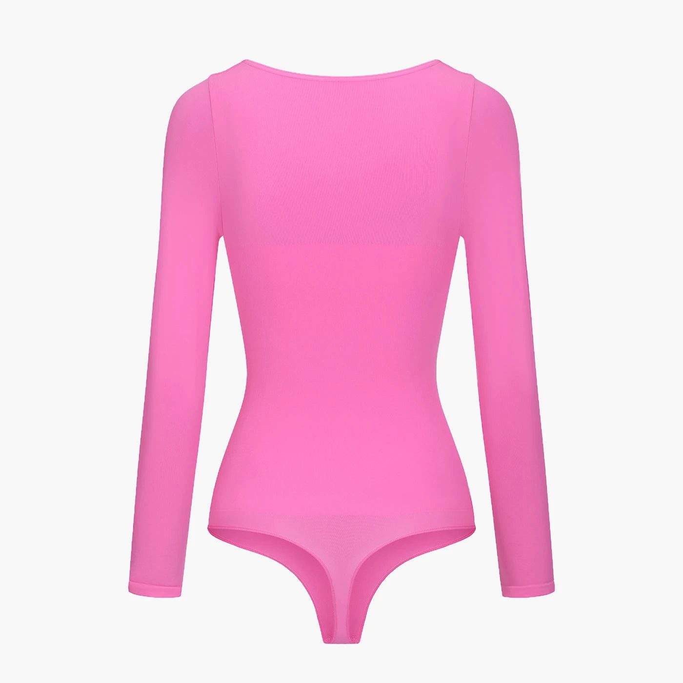 cfab (creamy fabrics) Miederbody Bodysuit Sculpting Shapewear Longsleeve mit String-Rosa Pink-S (1-tlg) Figurformend