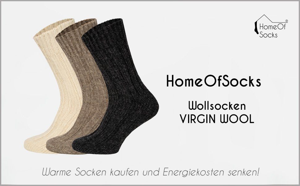 mit und Wollsocken aus 100% Socken Wollsocken Wollanteil Anthrazit Dicke HomeOfSocks Wolle 2er Pack warme 100% (Schurwolle)