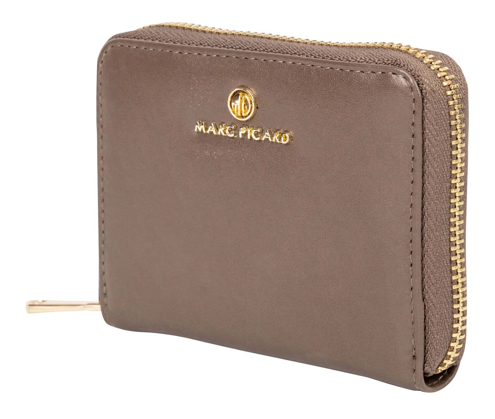 Marc Picard Geldbörse Zip Wallet, aus echtem Rindsleder mit RFID-Blocker Schutz