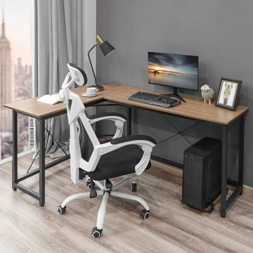 TLGREEN Eckschreibtisch L-förmiger Schreibtisch, 167 cm Gaming Tisch, L-Form Computertisch, 167 cm Eckschreibtisch für Büro, Breite 120cm