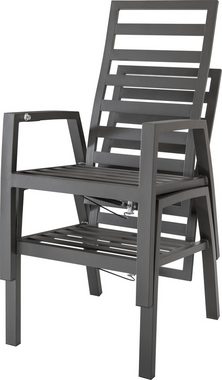 Destiny Hochlehner GARDA (Set, 2 St), Aluminium, stufenlos verstellbar, inkl. Auflagen für Sitz- und Rücken