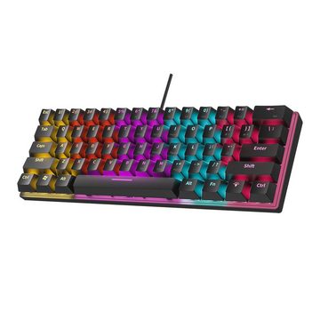 Diida Mini-Tastatur,Mechanische Tastaturen,61 Tasten,12 Lichteffekte Tastatur (Tragbar, kompakt)