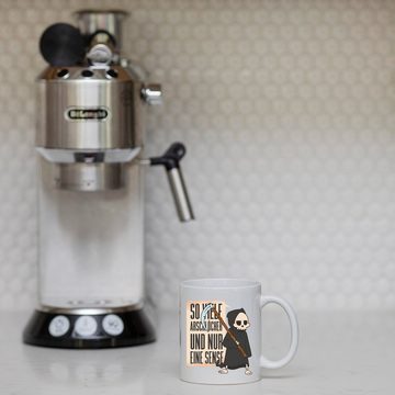 Youth Designz Tasse Nur eine Sense Kaffeetasse Geschenk mit lustigem Spruch, Keramik, mit Skelett Print