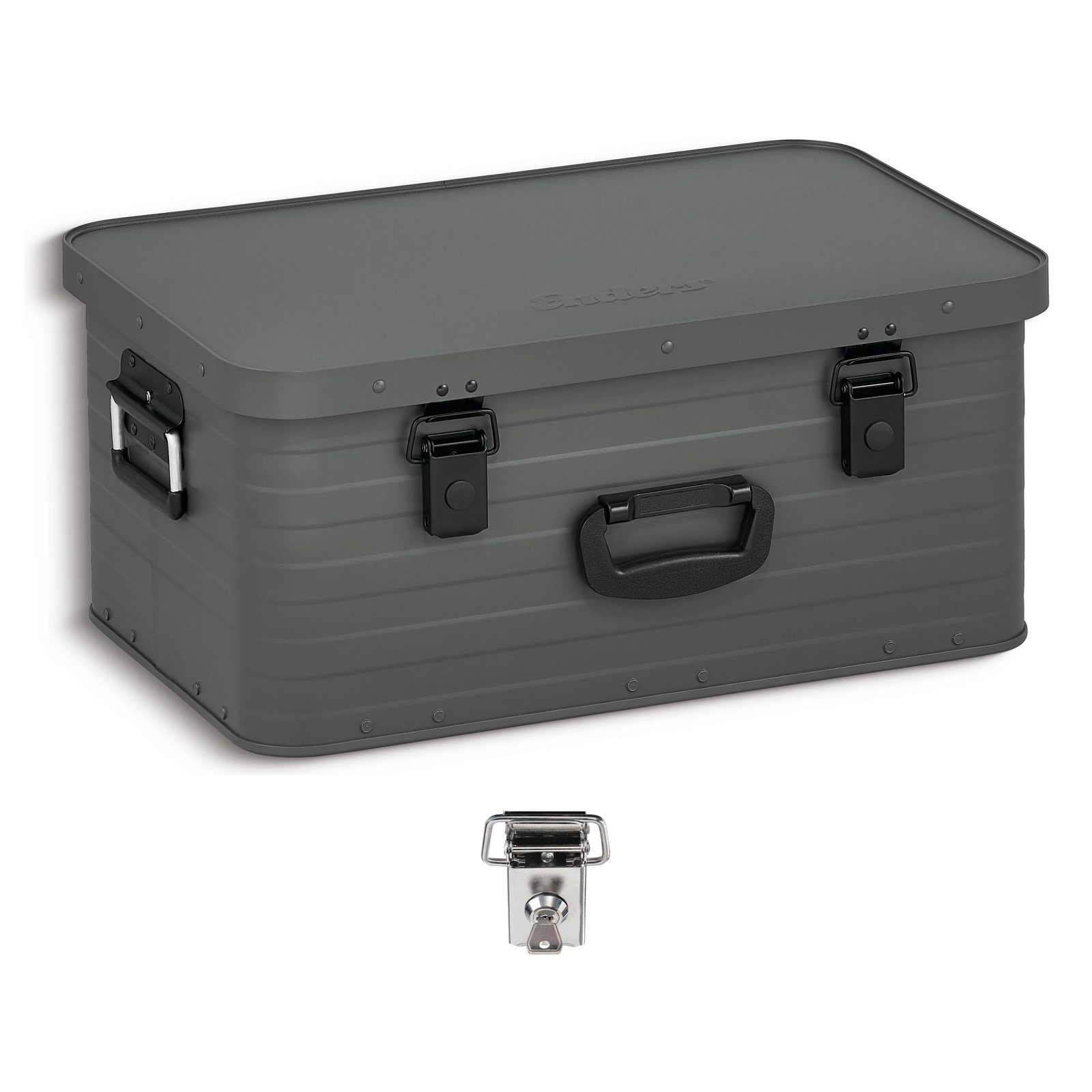 Enders® Aufbewahrungsbox Aluminiumbox TORONTO 47 L Grau mit Schloss, Alukiste Transportbox Lagerbox Alukoffer Metallkiste Alubox