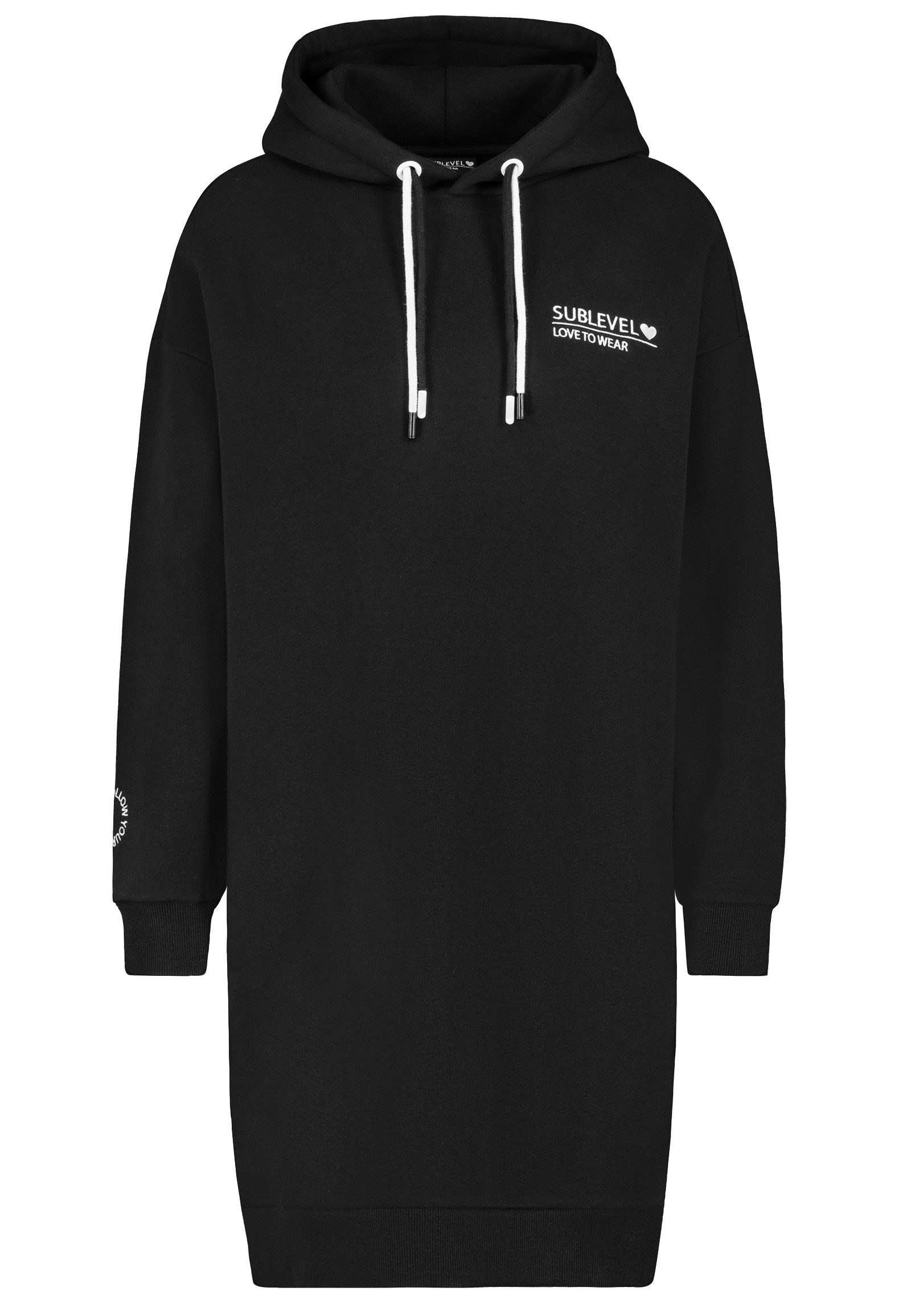 SUBLEVEL Hoodie Sublevel Sweatkleid Kapuzenpullover Oversize Lange Kapuzenpullover