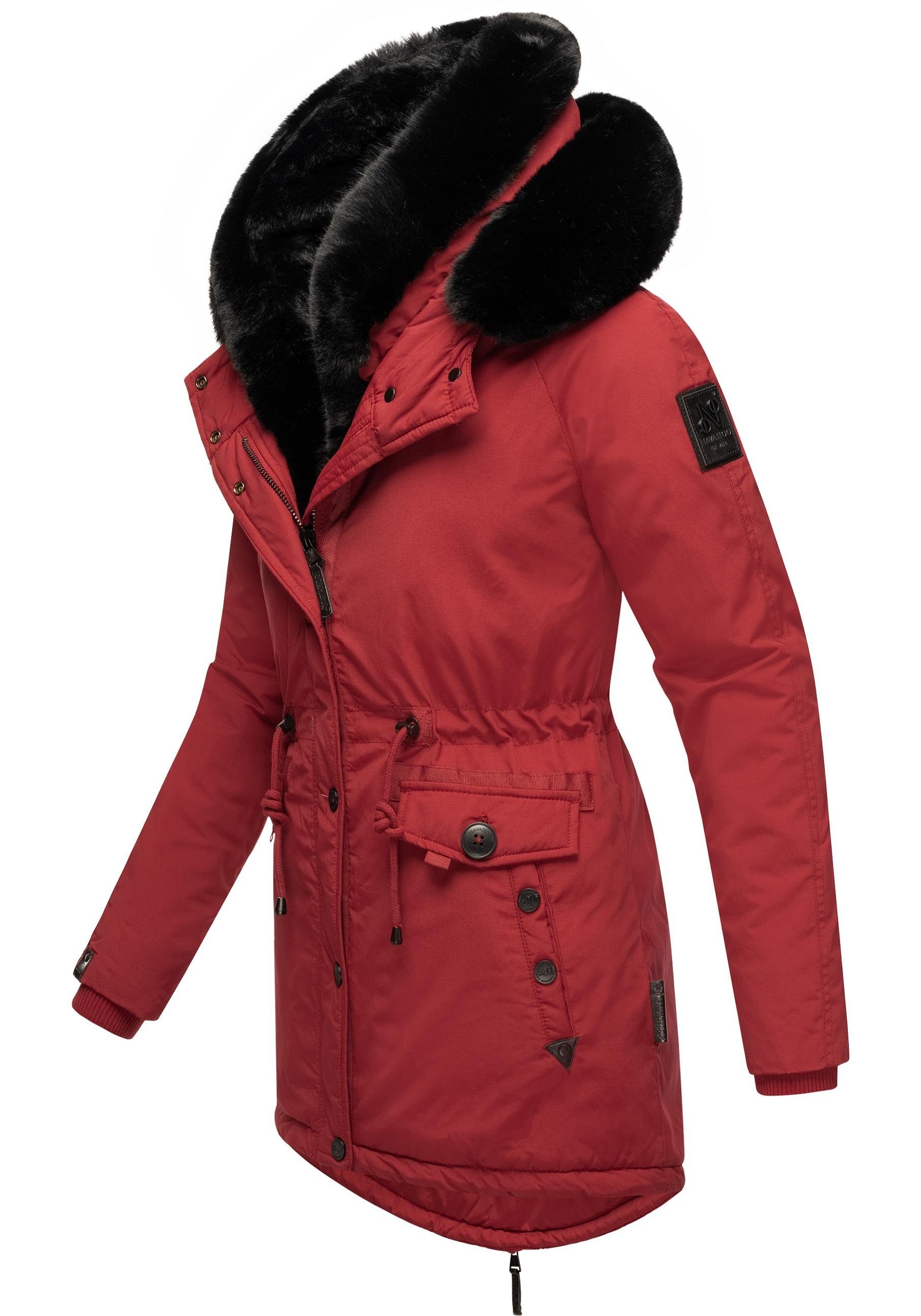 Navahoo Wintermantel Sweety Deluxe modischer Winterparka mit großer doppelter Kapuze