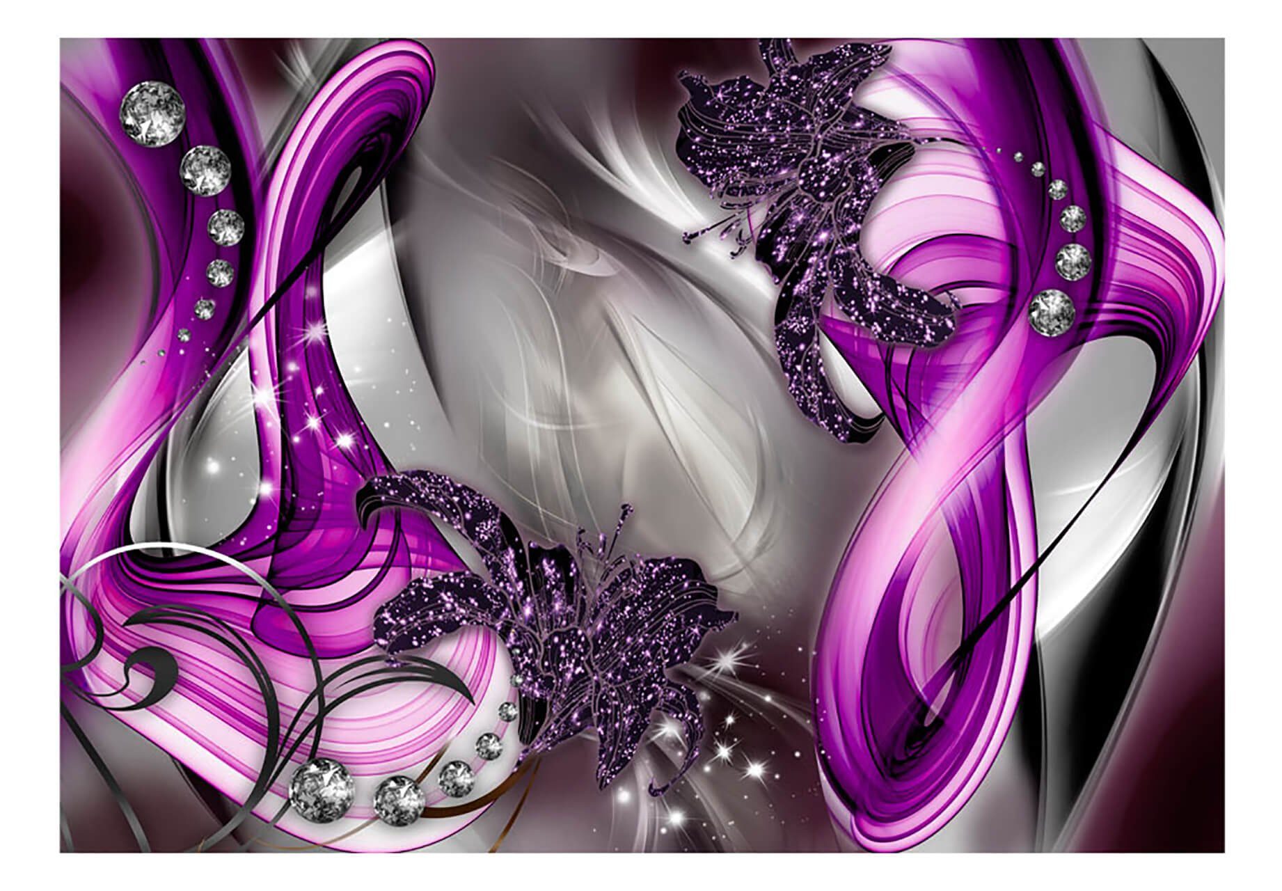 KUNSTLOFT Vliestapete Purple Splendour 3.92x2.8 m, matt, lichtbeständige Design Tapete