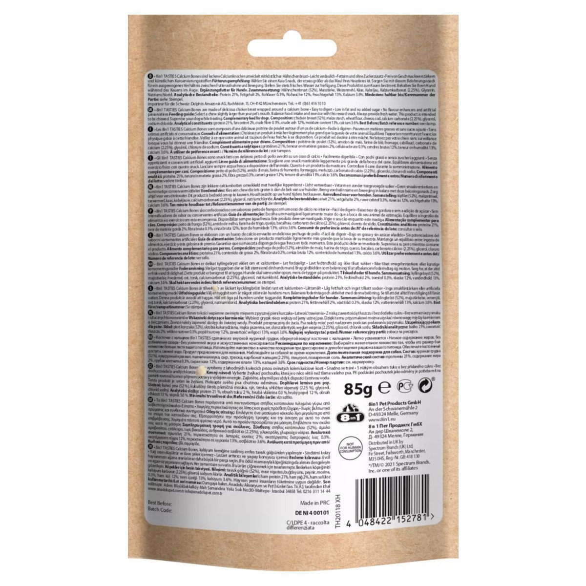 8in1 Tasties Calcium Bones 85 g, für: Hund