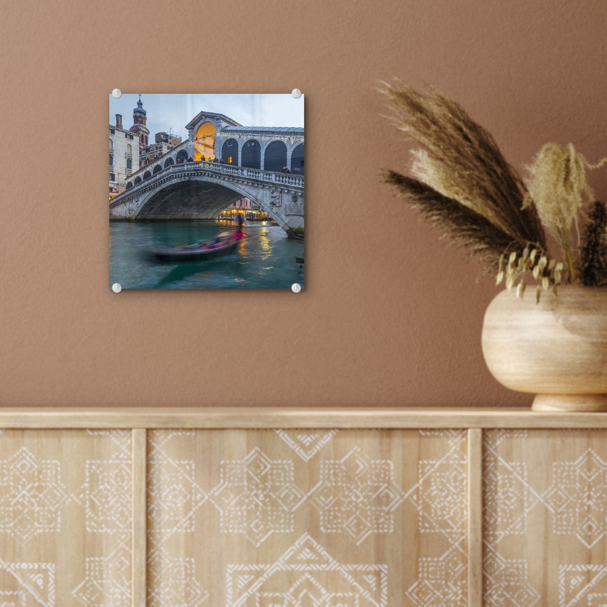 Acrylglasbild Rialto-Brücke, Bilder St), Die - Wandbild auf Glas Glas Wanddekoration (1 MuchoWow Foto auf Glasbilder - -