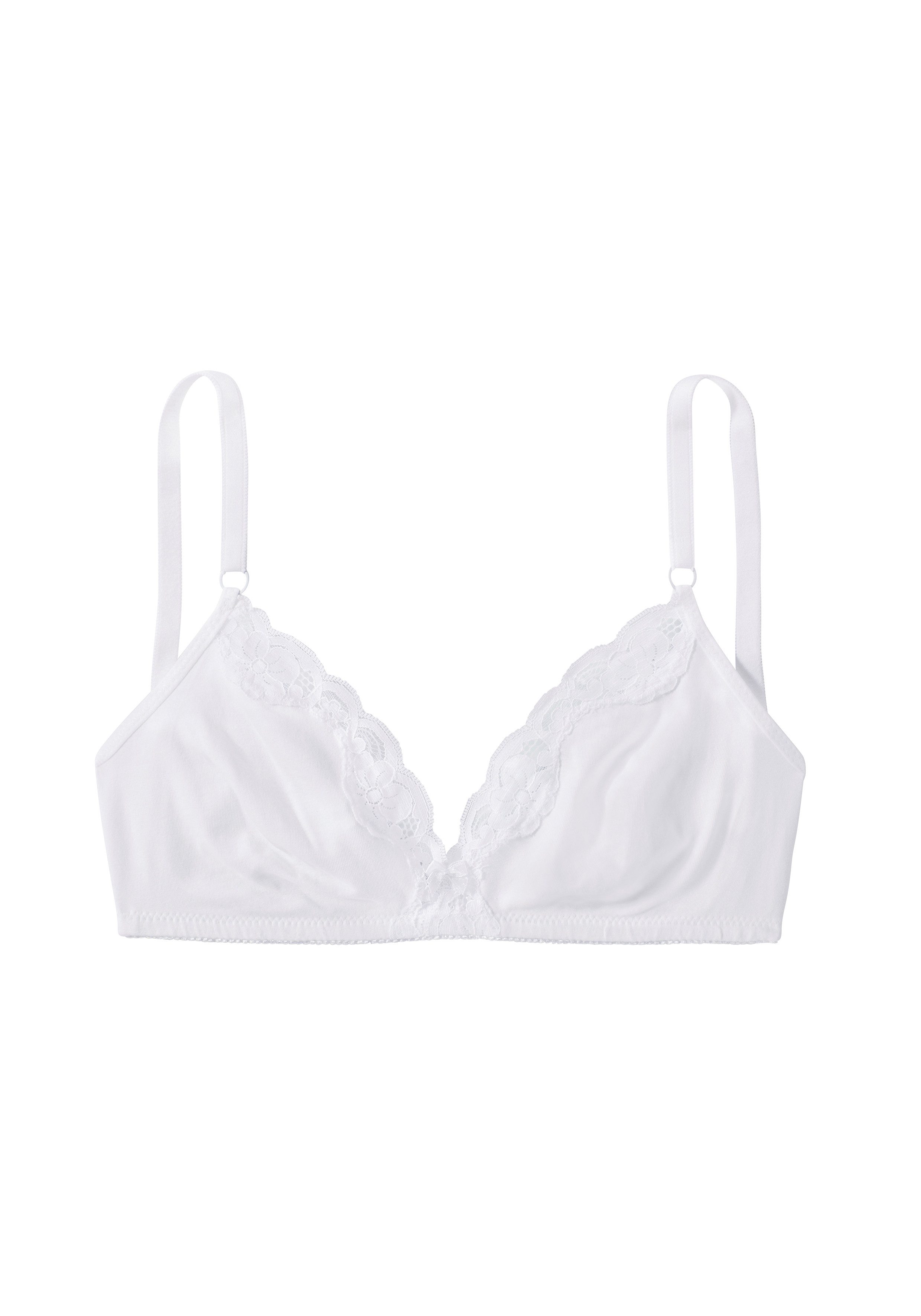 petite fleur Bralette-BH (Packung, 2 Stück) ohne Bügel aus Baumwolle mit Spitze