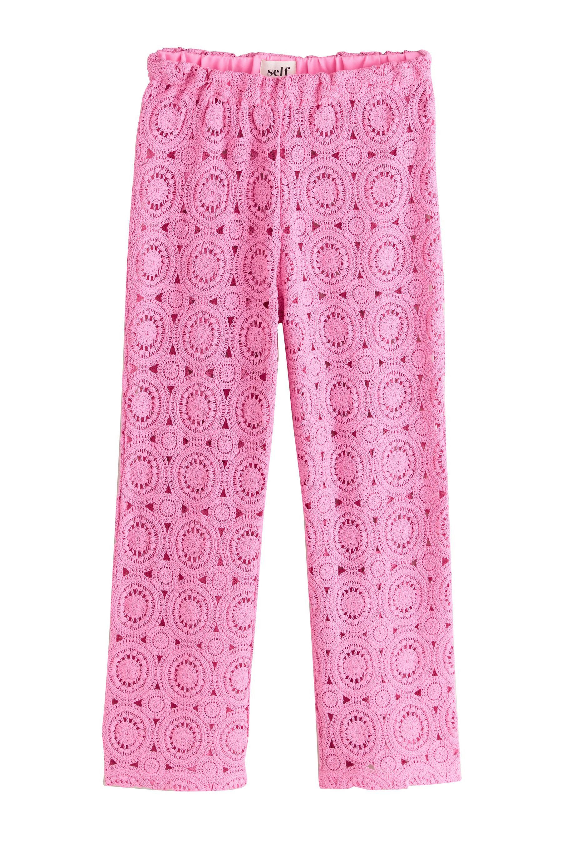 Next Palazzohose Self. Hose in Häkeloptik mit weitem Bein (1-tlg) günstig online kaufen