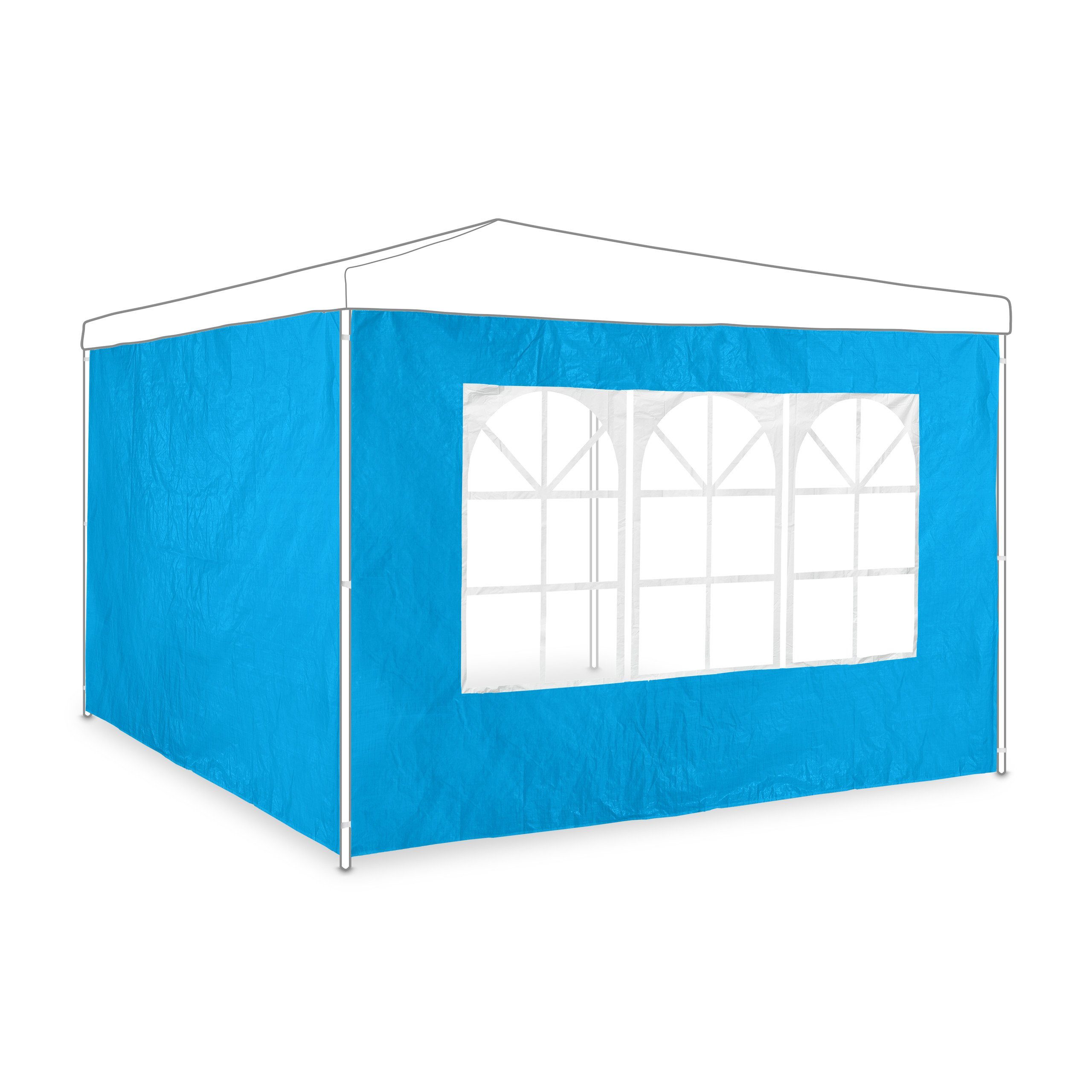 relaxdays Pavillonseitenteil Seitenwand 2er hellblau, cm 300x200 Pavillon Set