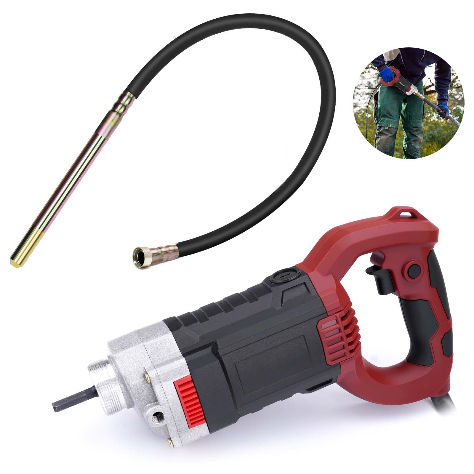 XERSEK Бетономешалки Betonrüttler 1800W, Rührwellendrehzahl 6000 U/min, Elektro Betonverdichter, 35 mm Flaschenrüttler, 1.5m SCHLAUCHLÄNGE