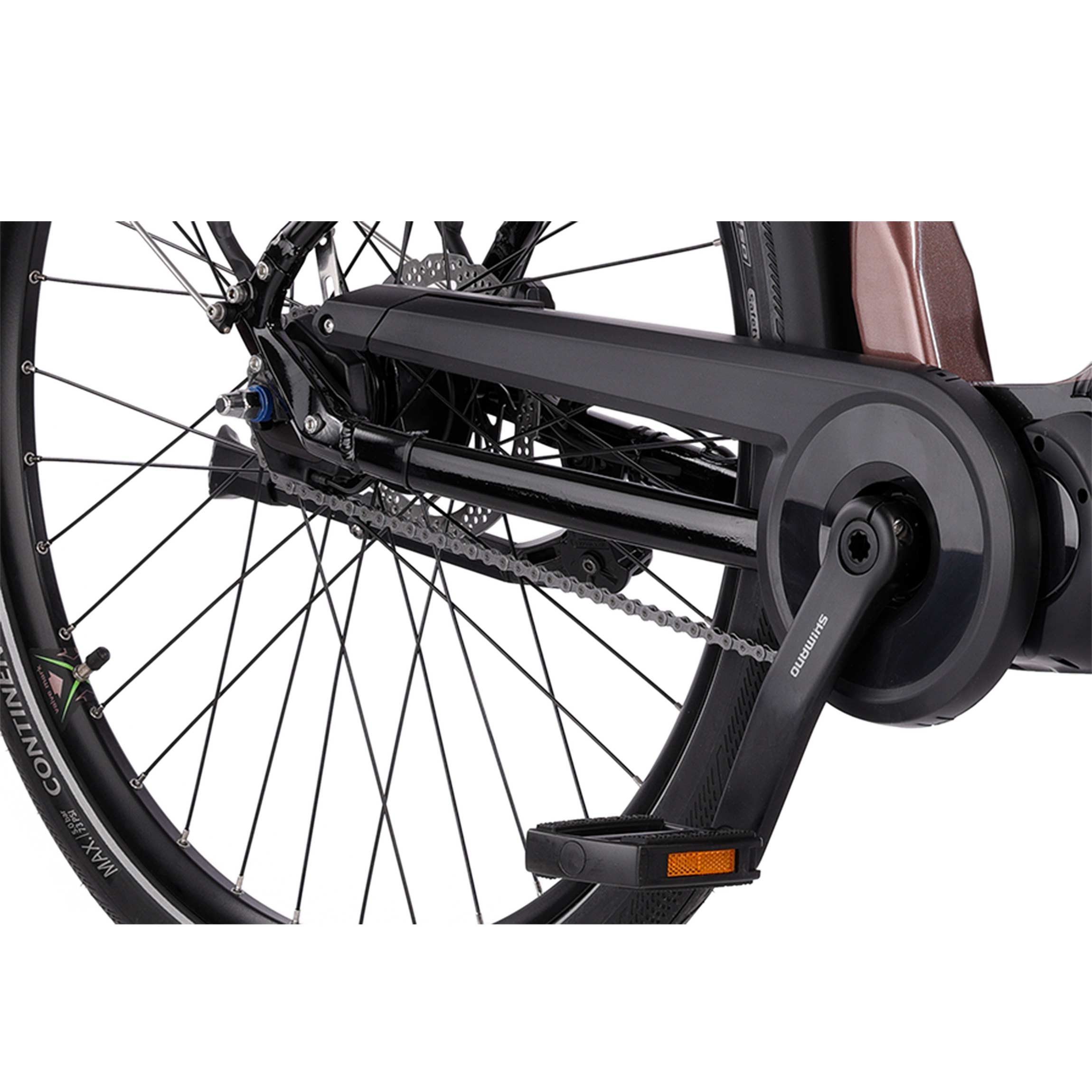 Airtracks E-Bike Cityrad 28" Damen E-Bike City Bike Fahrrad e-TOURING 11.7 SHIMANO STEPS E-6100, 5 Gang SHIMANO NEXUS INTER 5 Schaltwerk, Nabenschaltung, Mittelmotor, 504 Wh, Damen Fahrrad - 48cm 53cm