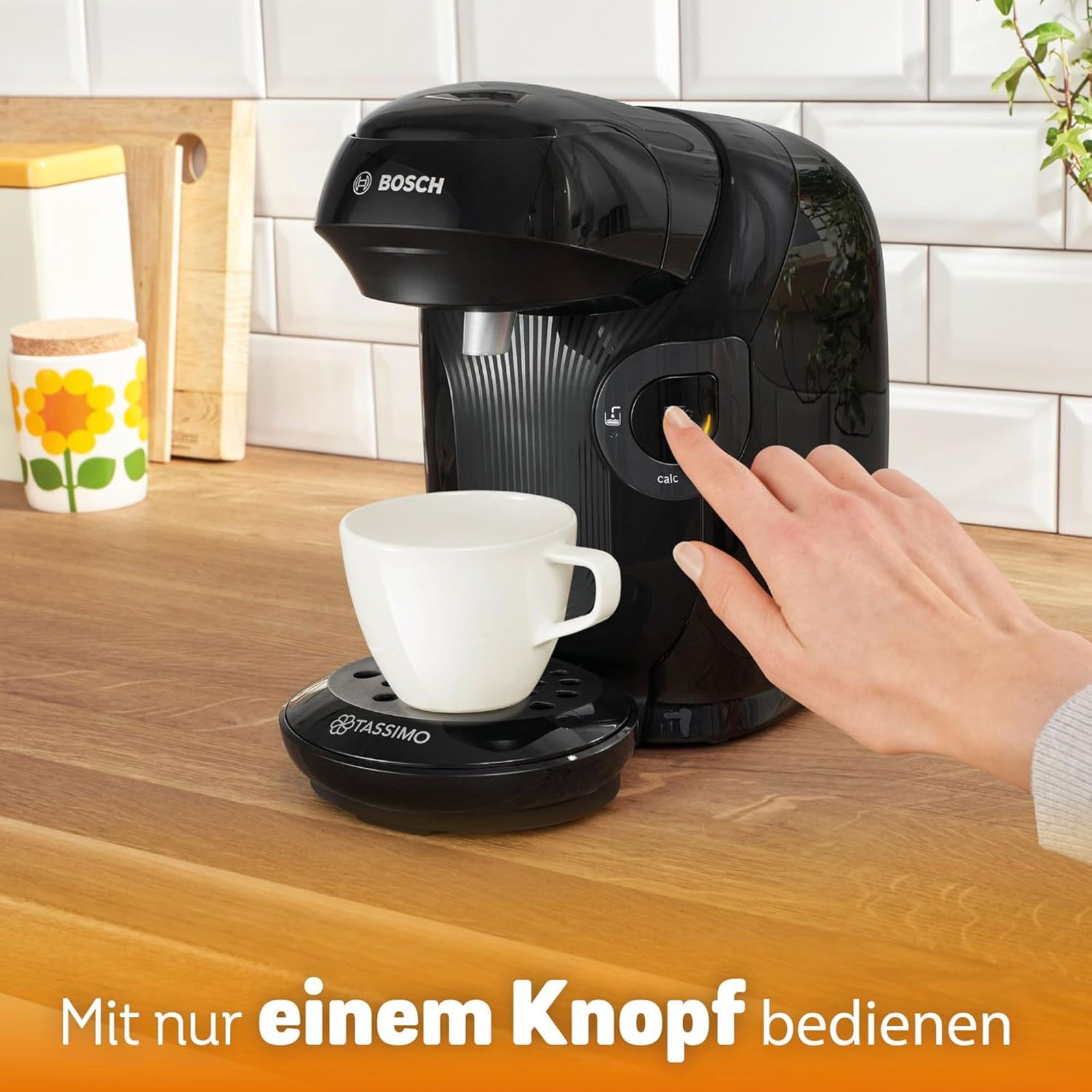 BOSCH Kapselmaschine TAS112E, One-Touch Bedienung