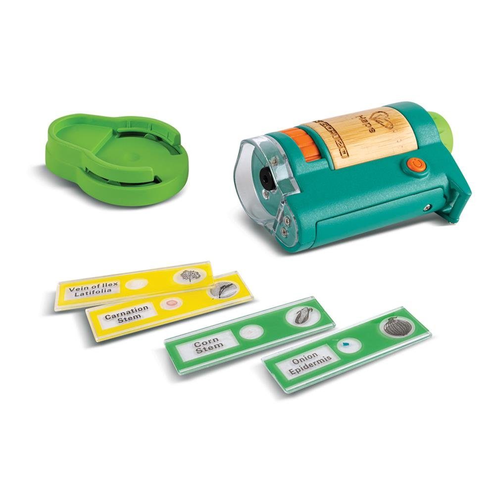 Hape Nature Fun Tragbares Mikroskop Kindermikroskop (mit Licht und Objekträgern für kleine Entdecker ab 4 Jahren)