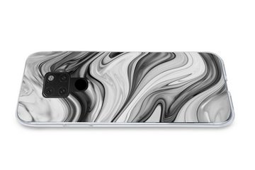 MuchoWow Handyhülle Marmor - Muster - Grau - Marmoroptik - Schwarz, Handyhülle Huawei P40 Lite, Handy Case, Silikon, Bumper Case