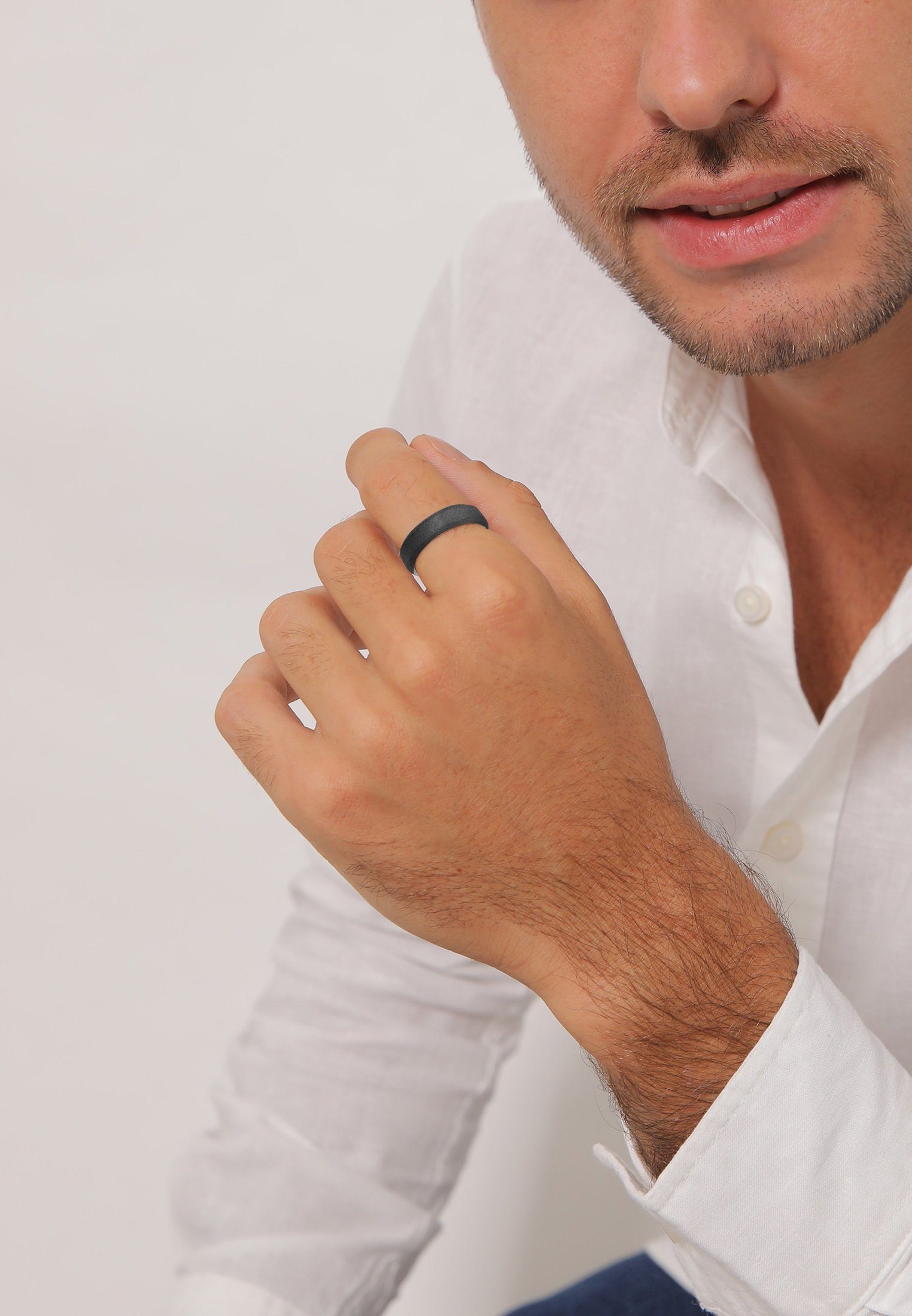 Kuzzoi Silberring Herren Bandring Basic 925 Silber