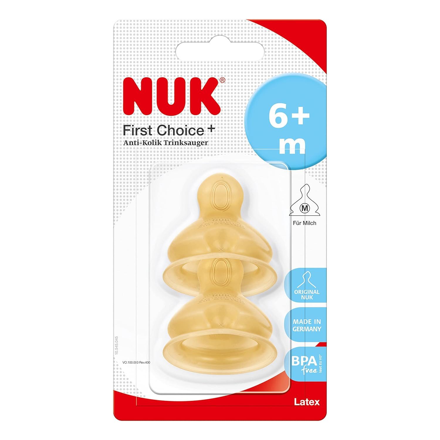 Trinksauger NUK First Choice+ Sauger Latex Gr.2 – Größe M, 2 Stück