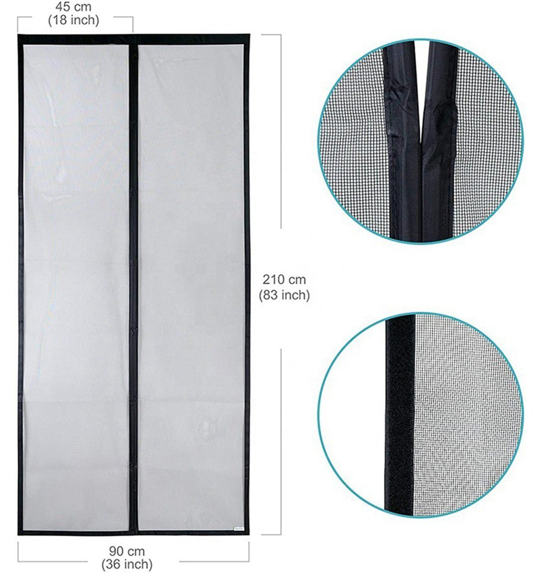 TUABUR Insektenschutz-Tür Anti-Fliegengittertür, magnetische (1-St) x 210 Balkontür 90 cm, langlebig