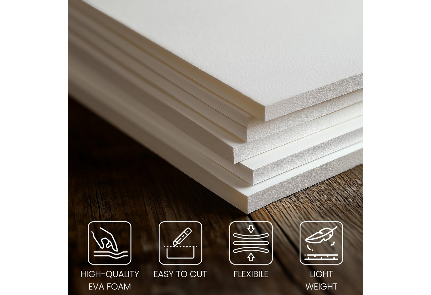 Thumbnail - Belle Vous Streudeko EVA-Schaumstoffplatten (10er Pack) - 30x23 cm - 6 mm Dicke, (10-tlg)