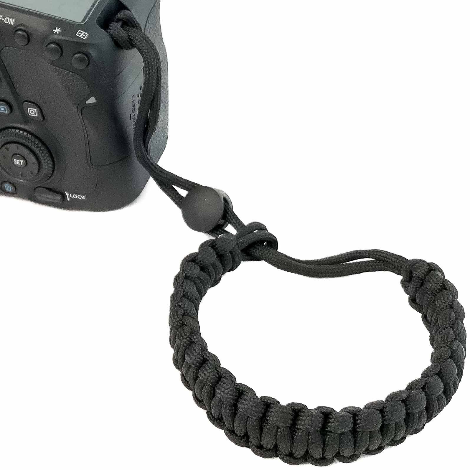Lens-Aid Kamerazubehör-Set Handschlaufe Kordel Paracord zum Tragegurt. für Kamera: Kameragurt Schwarz Tragen Handgelenk Wrist-Band am DSLR