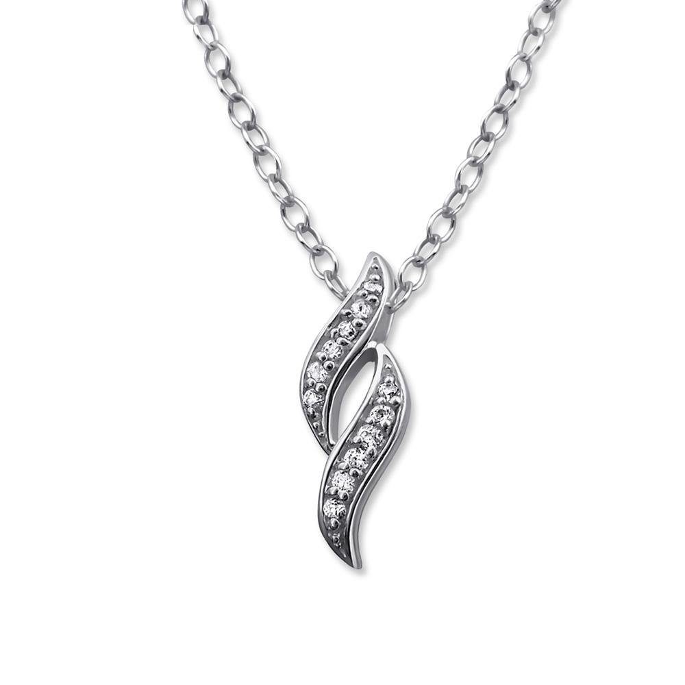 Halskette aus (1-tlg), Necklace Kette 925 verziertem BUNGSA Kristall Silber Damen Ketten-Set mit