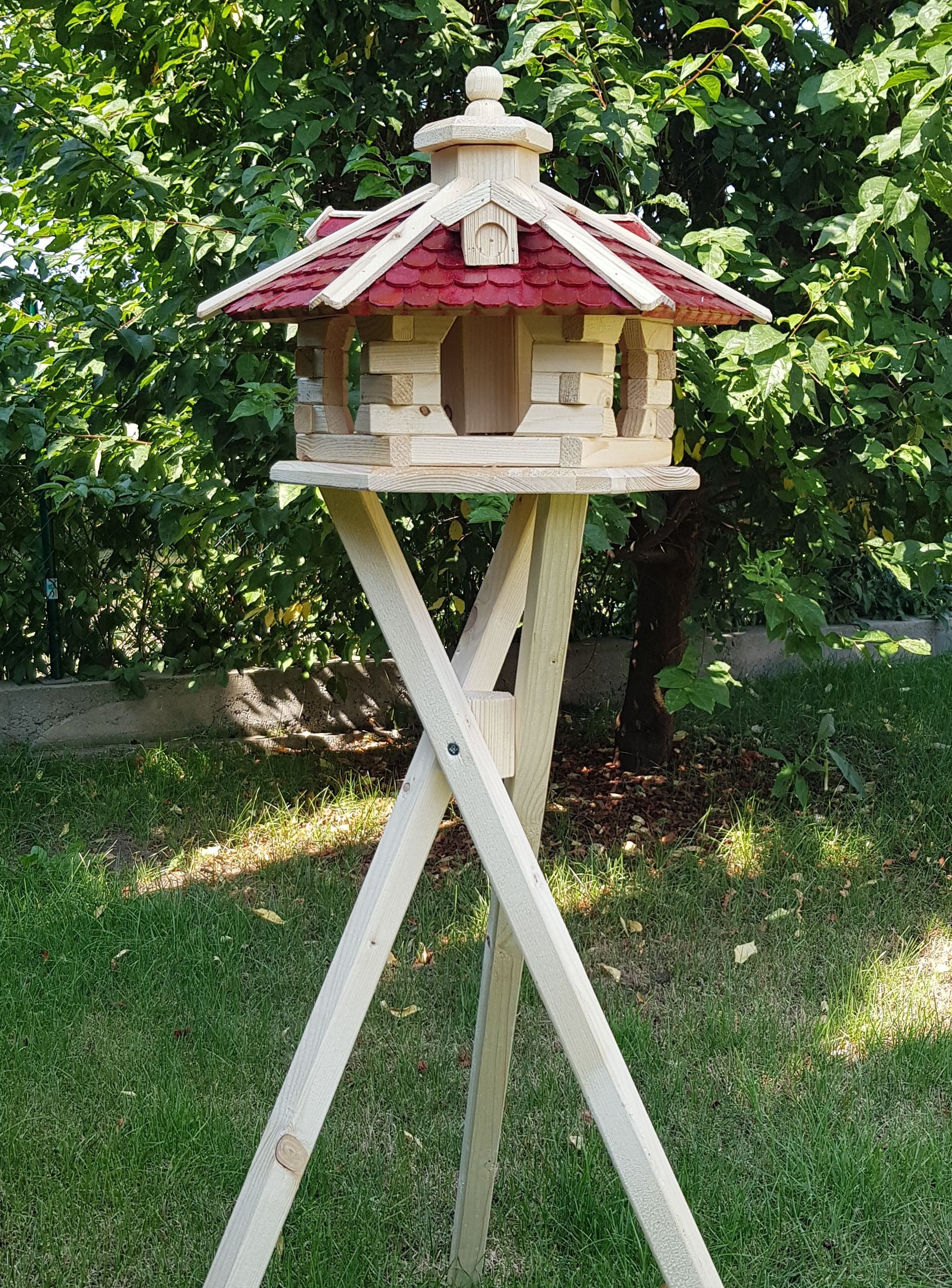 Vogelhaus Holzvogelhaus mit Ständer 48 x 33 cm Typ 37