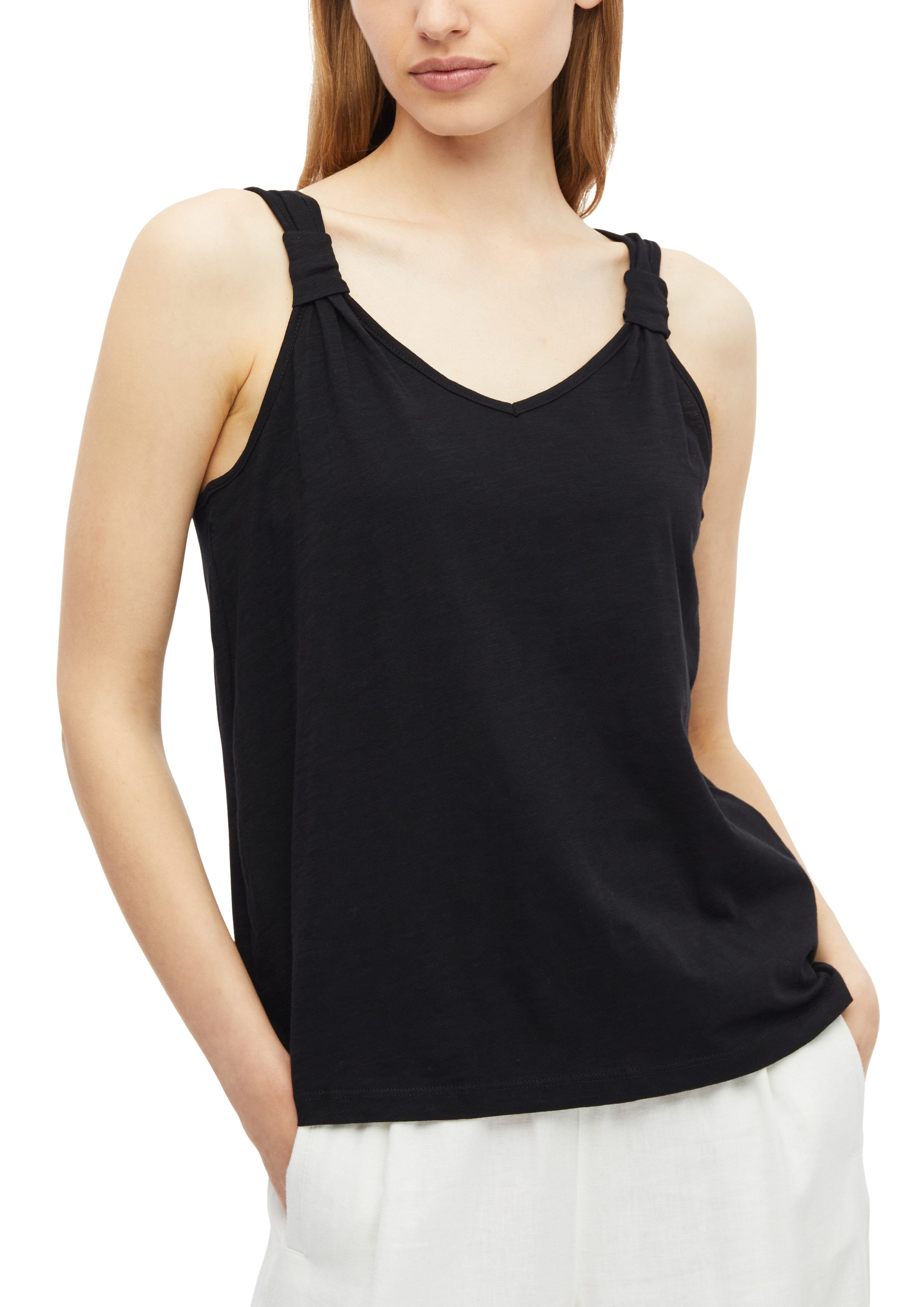 s.Oliver Shirttop Sommertop mit Knoten-Detail