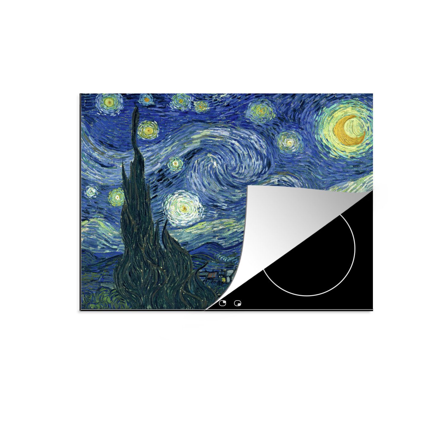 - MuchoWow Ceranfeldabdeckung Gogh, Herdblende-/Abdeckplatte Meister Induktionsschutz, cm, van (1 - Gemälde Vincent tlg), Vinyl, Induktionskochfeld, - 59x51 Sternennacht Alte