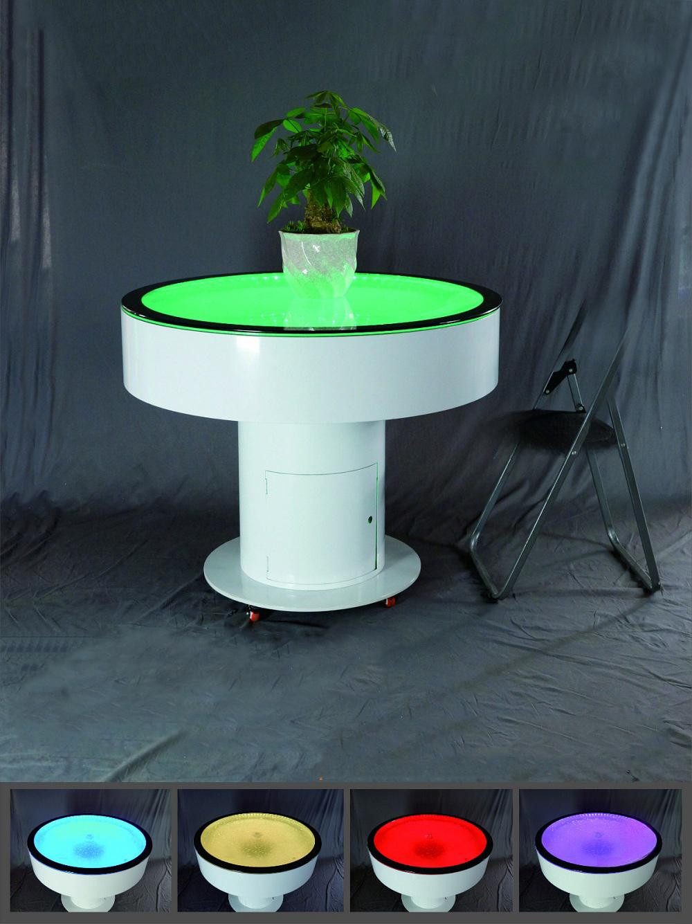 JVmoebel Couchtisch Runder LED Tisch mit Wasser-Spiel in Weiß und Rot (Packung), Made in Europa
