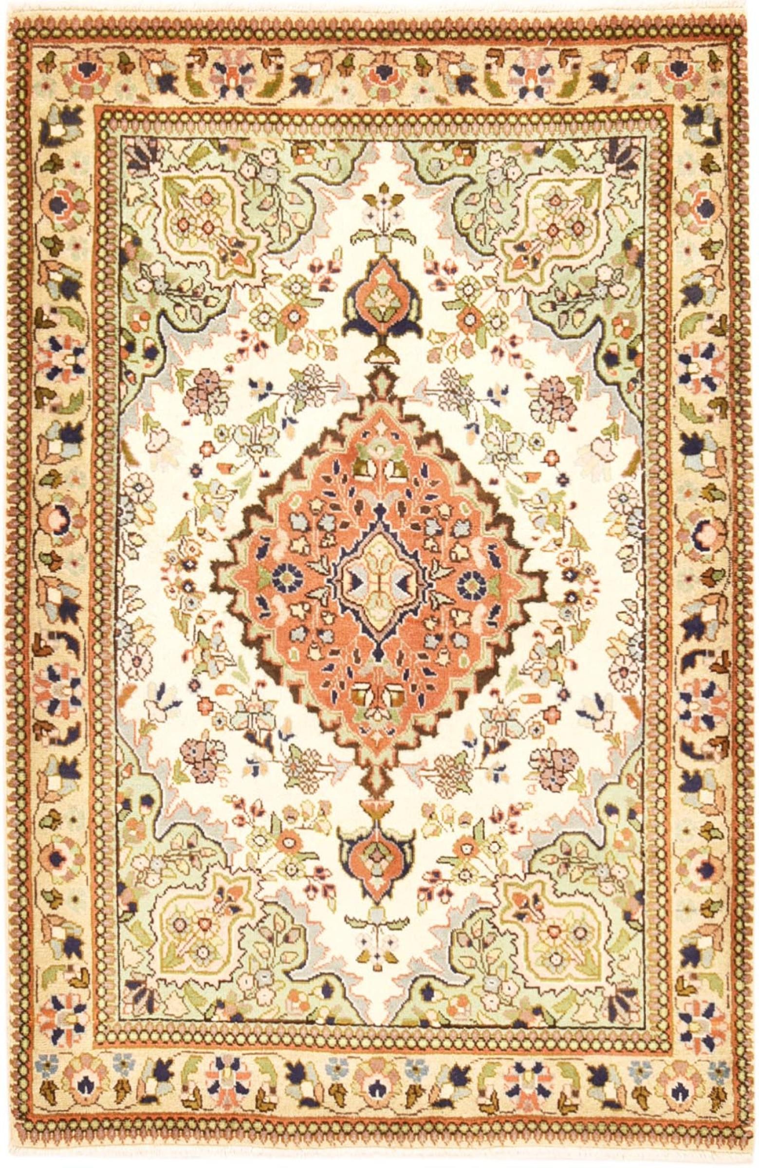 Nain Trading Orientteppich Täbriz Tabatabai 106x161 Handgeknüpfter Orientteppich, rechteckig, Höhe: 12 mm