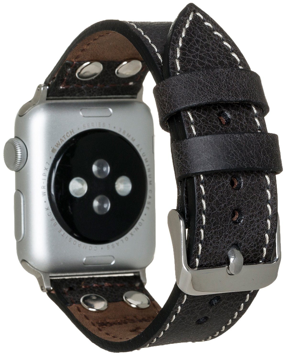 kompatibel Armband, Series 1-8 Apple mit Watch 42/44/45mm Vintage Burkley in Schwarz Watch Apple für Smartwatch-Armband Leder