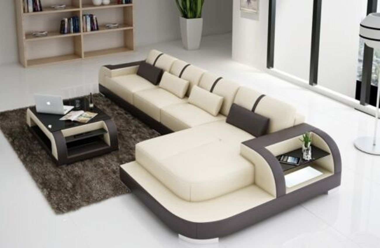 JVmoebel Ecksofa Couch Wohnlandschaft Ecksofa Eck Garnitur Design Modern Sofa mit USB | Ecksofas