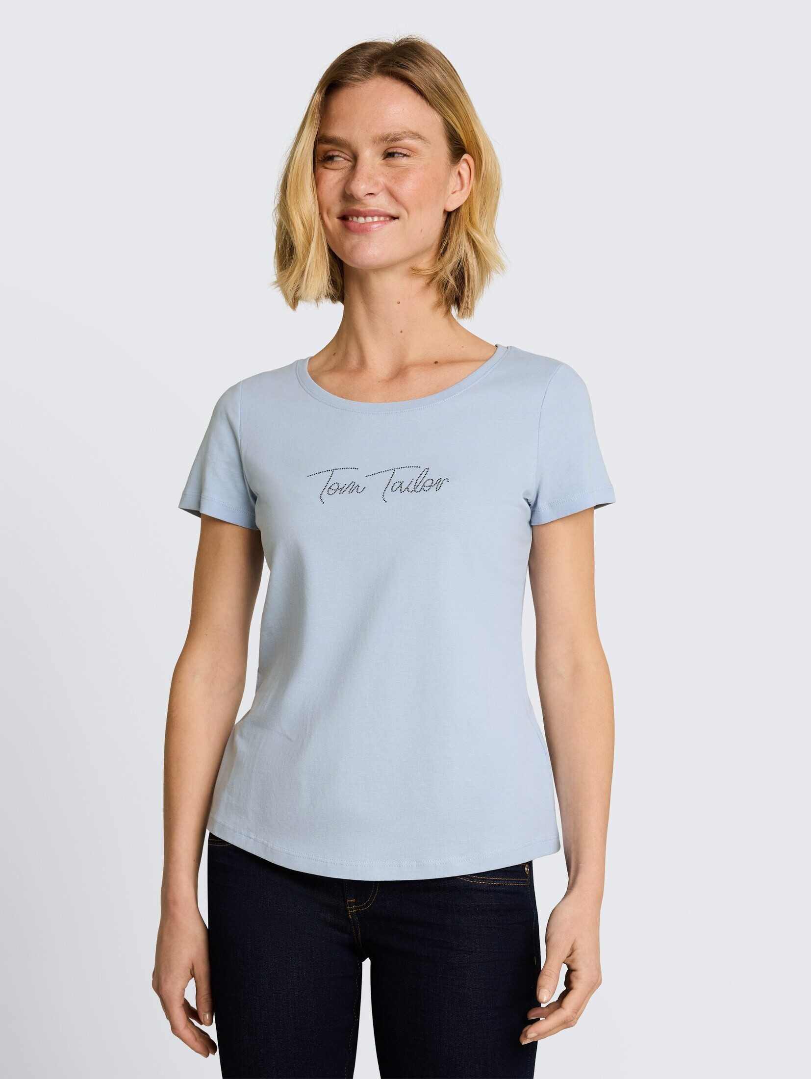 TOM TAILOR T-Shirt T-Shirt T-Shirt mit Glitzer-Logo