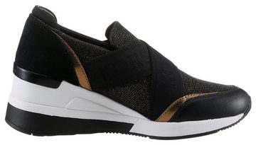 MICHAEL KORS GEENA SLIP ON TRAINER Slip-On Sneaker mit Kreuzbandage und Metallic-Details