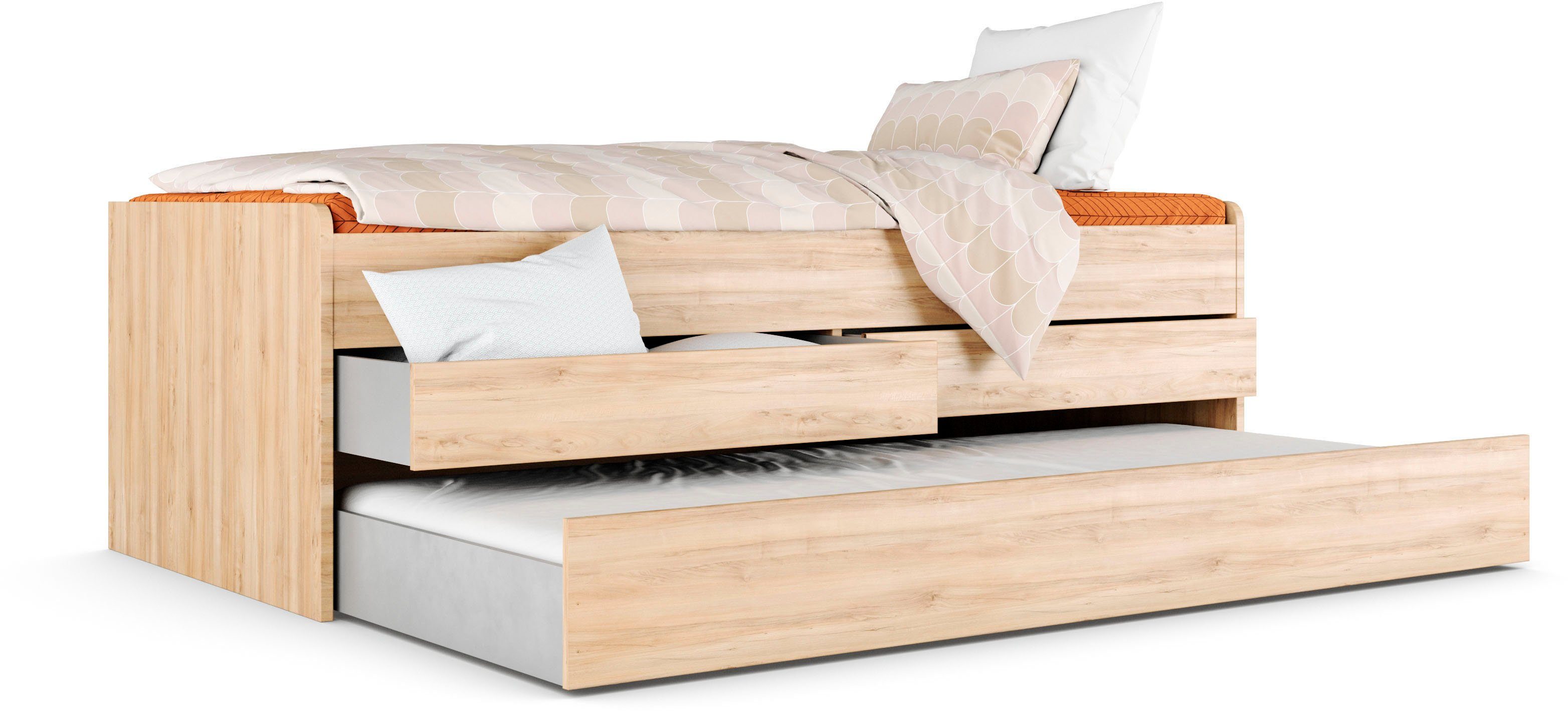 priess Stauraumbett Barkhausen, inkl. ausziehbarer Liegefläche und 2 Schubkästen